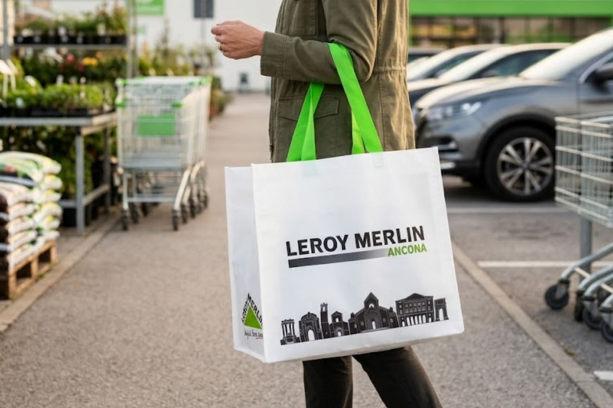 official shopping bad in tnt (tessuto non tessuto) Leroy Merlin, made by Vipitalia